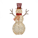 Champagne Gold PET Outdoor Lighted Christmas snowman, 4ft