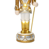 Christmas Soldier Nutcracker in Silver & Gold with Lights, 4 ft