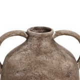 Handcrafted Ceramic Jug Vase, Marble Brown, 8.6" Wide