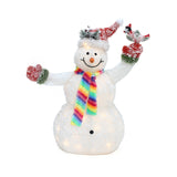 White Tinsel Frosted Holiday Outdoor Snowman Decor, 3ft