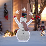 Pre-Lit Snowman Holiday Decoration with Snowflake Arch, 5ft