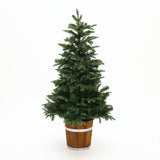 Pre-Lit Green Artificial Christmas Tree Potted,3.9Ft