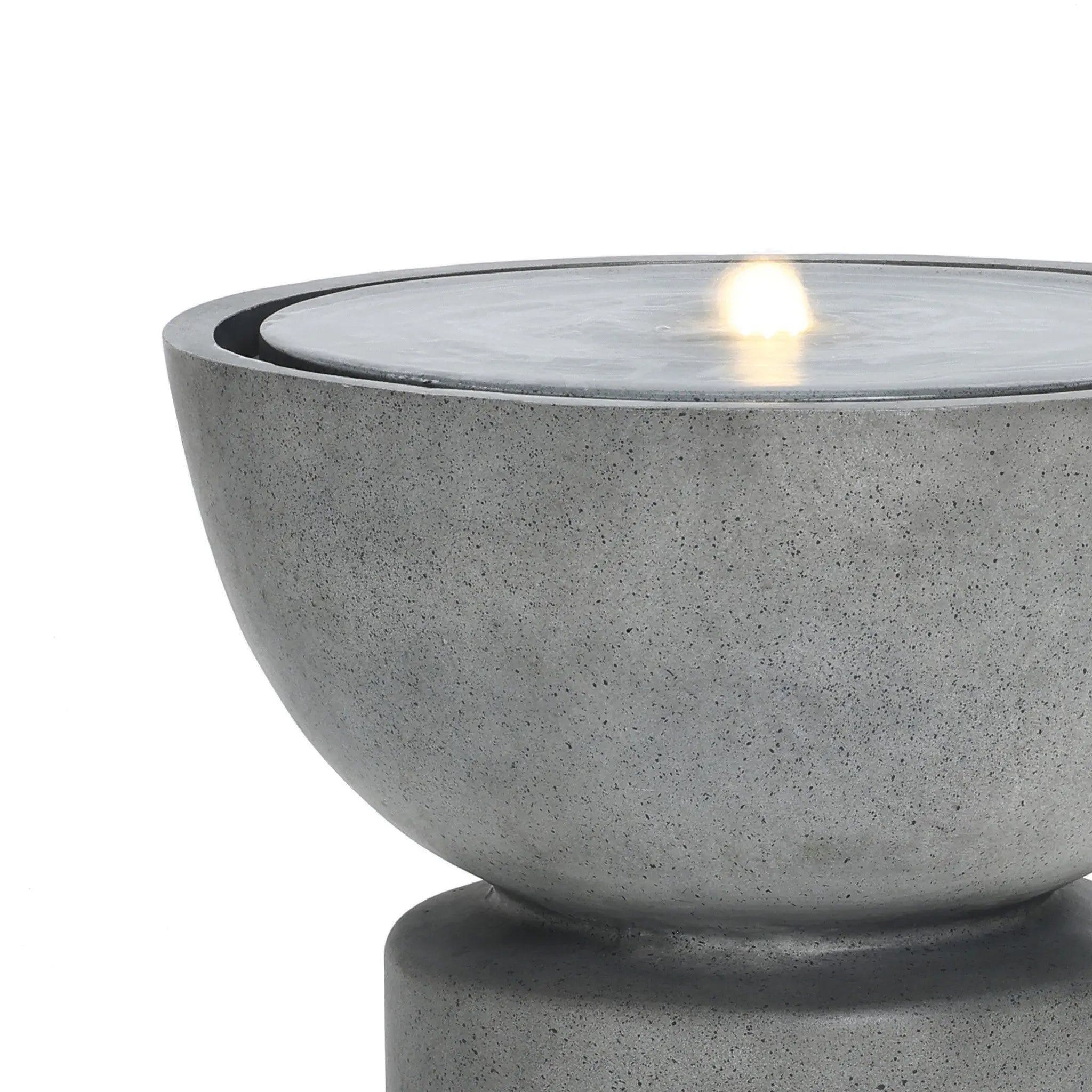 Modern gray resin bubbler water fountain - LuxenHome