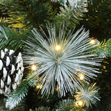 Pre-Lit Green and White Branches Pine Christmas Tree,6.2Ft