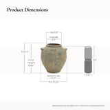 Brown & Gray Round Terracotta Vase with Handles,10.8''