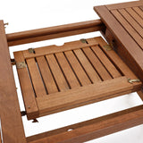 Lucia solid wood extendable ractangle outdoor dining table, 6-8 person - LuxenHome