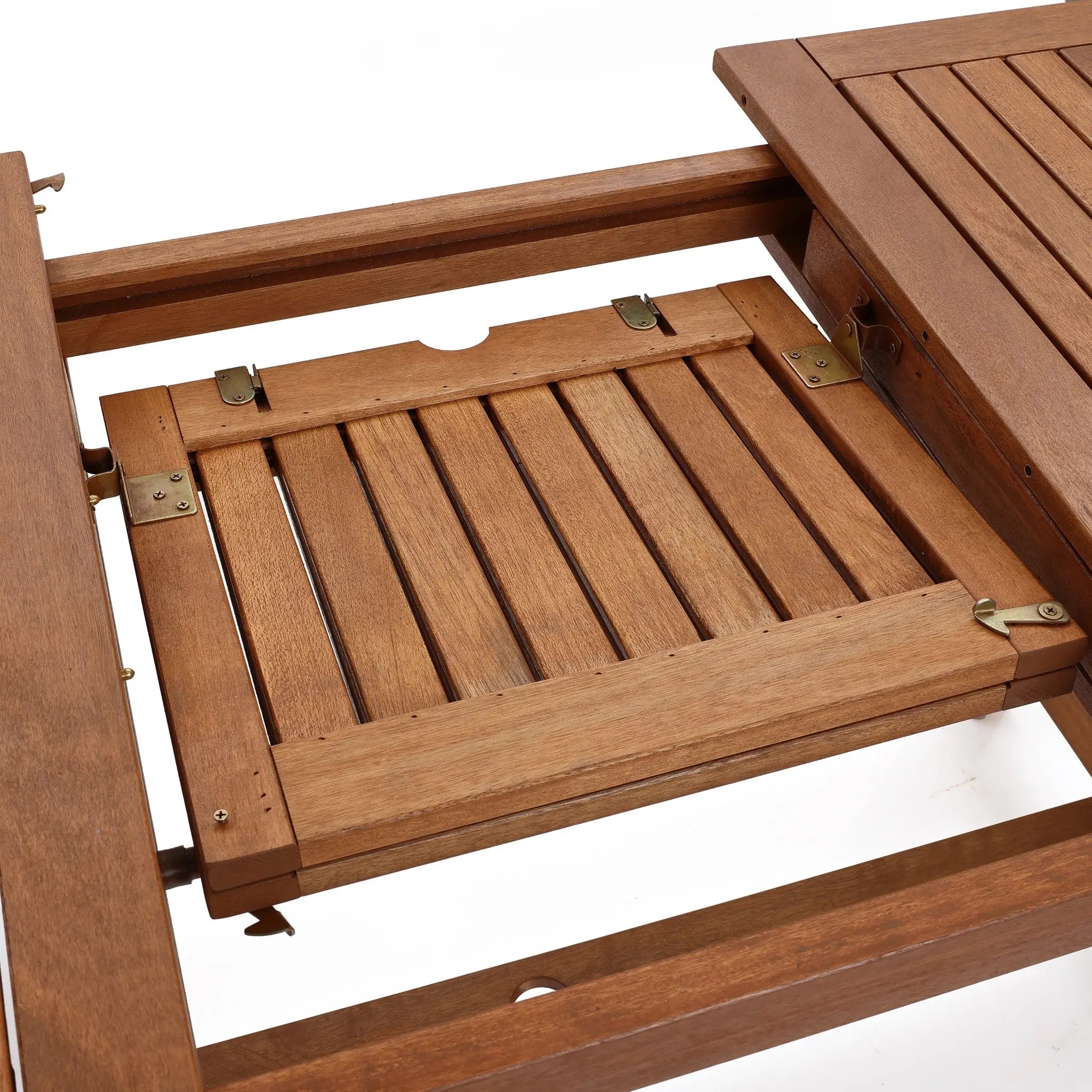 Lucia solid wood extendable ractangle outdoor dining table, 6-8 person - LuxenHome
