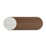 Travertine-style wood console table - LuxenHome
