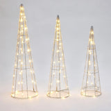 Lighted trees christmas decoration for indoor and outdoor, set of 3 - LuxenHome