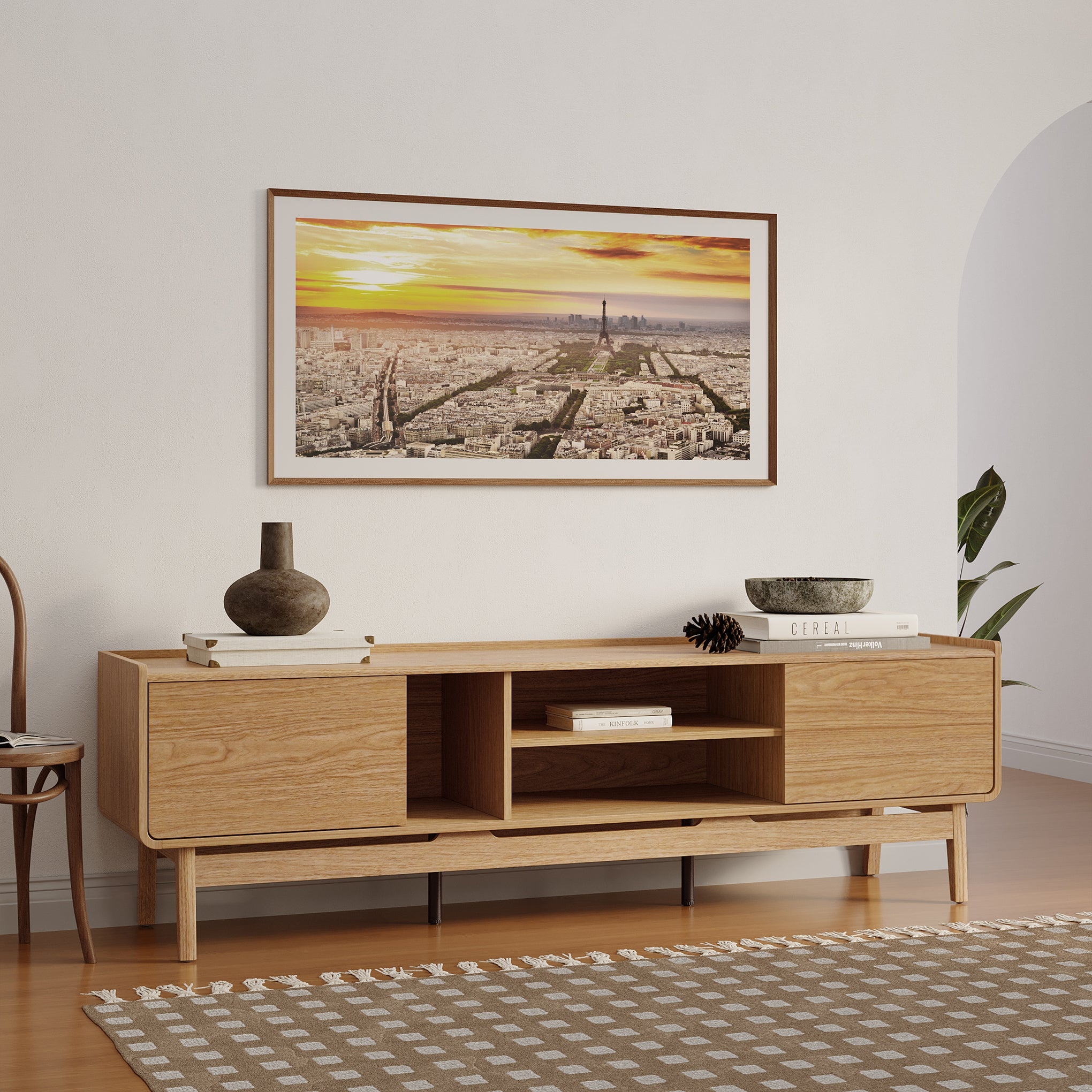 Eric 70" Wide TV stand, for TV up to 75" - LuxenHome