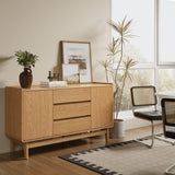 Eric oak finish 55" wide sideboard - LuxenHome