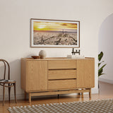 Eric oak finish 55" wide sideboard - LuxenHome