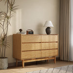 Eric oak finish 6-drawer dresser - LuxenHome