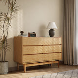 Eric oak finish 6-drawer dresser - LuxenHome