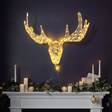 Christmas Moose Head Decoration with Lights and Timer, 37"H