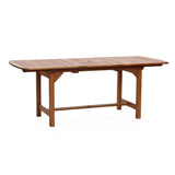 Lucia solid wood extendable ractangle outdoor dining table, 6-8 person - LuxenHome
