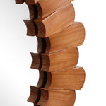 Pine wood frame round wall mirror - LuxenHome