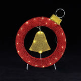 Bell lighted wreath outdoor christmas decoration, 1.9 ft tall - LuxenHome