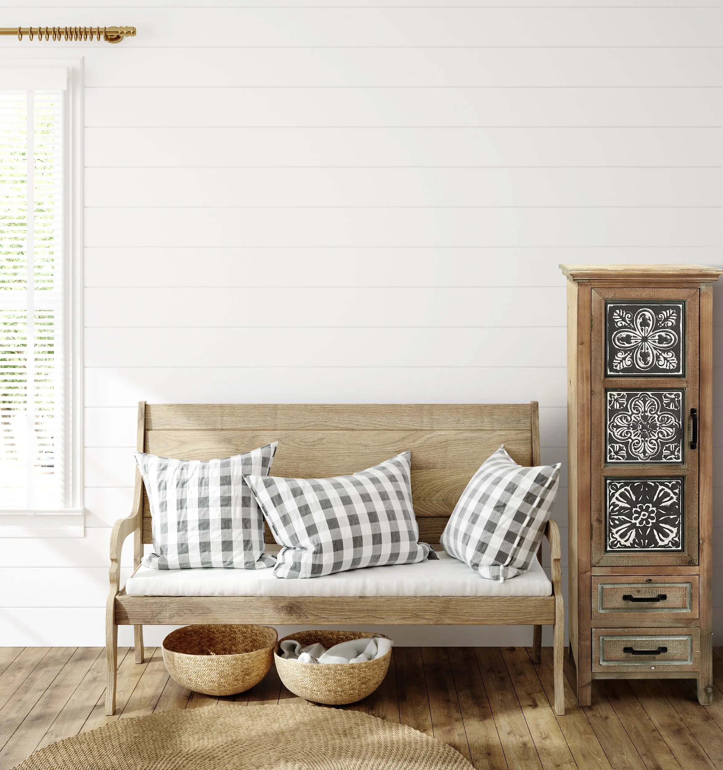 Abilene storage linen cabinet, tower, black, weathered - LuxenHome