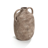 Handcrafted Ceramic Jug Vase, Marble Brown, 8.6" Wide