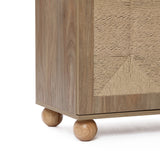 Natural Finish Engineered Wood storage Cabinet withRound Ball Legs, 16"