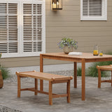 Dillon solid wood outdoor dining bench - LuxenHome