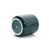 The LuxenHome Jade Green Ribbed Glazed Round Ceramic Planter, 11.81 high, features vertical grooves and a glossy finish on the base and top against a white background, ideal for adding elegance to your modern plant paradise.