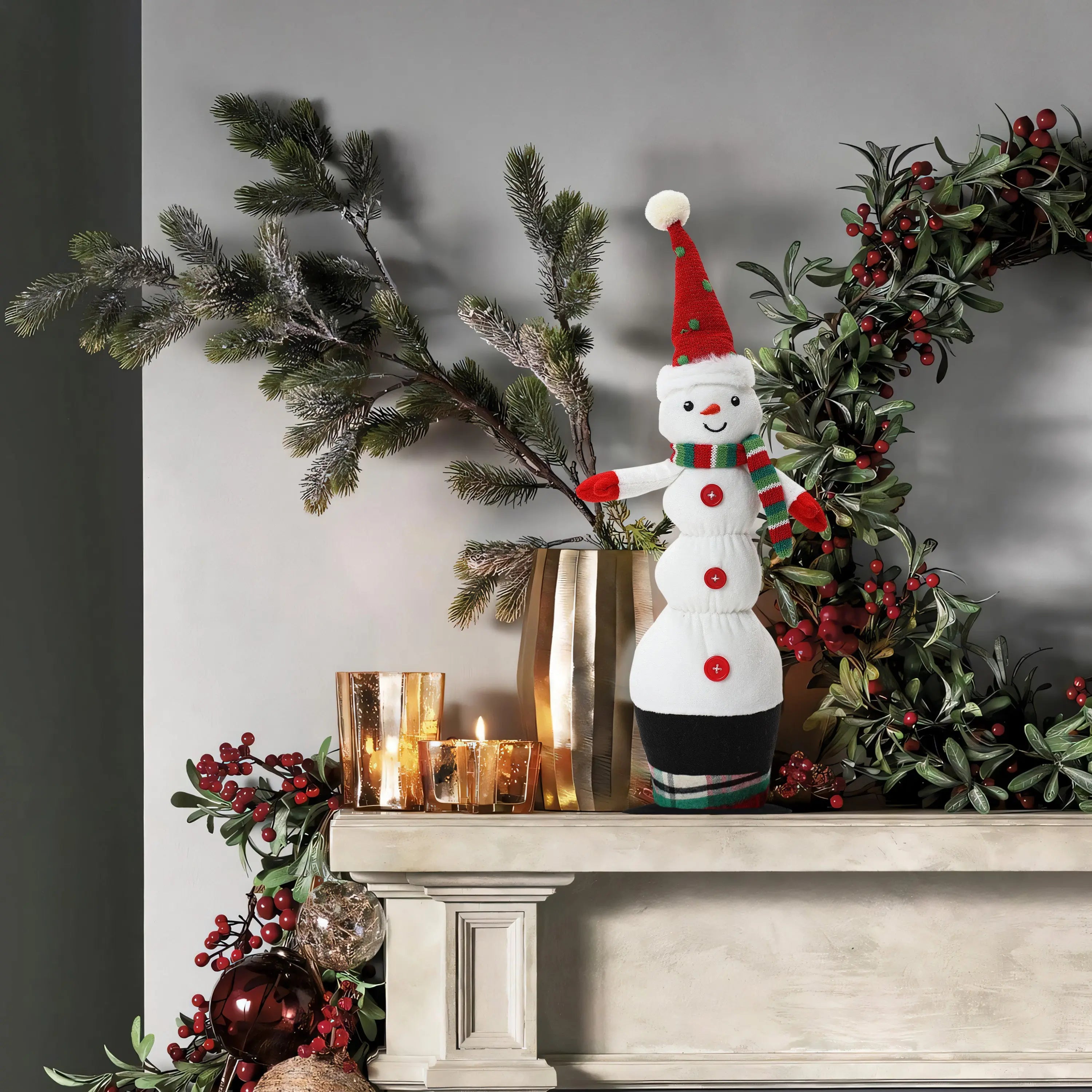 Christmas-animated-singing-snowman-holiday-decoration-perfect-for-mantel