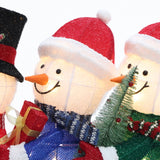 Snowman Family Trio Lights Outdoor Holiday Decoration, 28"H