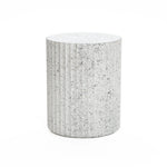 Fluted Cement Nesting Side Table Set - LuxenHome