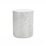 Fluted Cement Nesting Side Table Set - LuxenHome