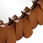 Pine wood frame round wall mirror - LuxenHome