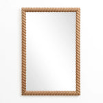 This decorative wall mirror features a natural beech wood rope-style frame, adding a touch of elegance to any space against its white background.