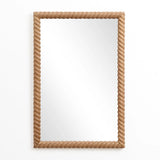 This decorative wall mirror features a natural beech wood rope-style frame, adding a touch of elegance to any space against its white background.