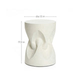 White speckled spade round cement side table - LuxenHome