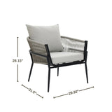 Ventura outdoor aluminum with PE rope armchair - LuxenHome