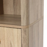 Priya natural finish wave linen cabinet - LuxenHome