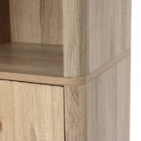 Priya natural finish wave linen cabinet - LuxenHome