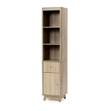 Priya natural finish wave linen cabinet - LuxenHome