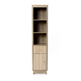 Priya natural finish wave linen cabinet - LuxenHome