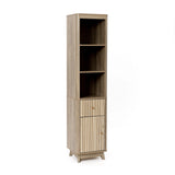 Priya natural finish wave linen cabinet - LuxenHome