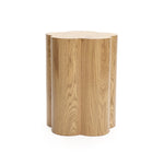 Wood grain round end/side table - LuxenHome