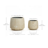 Discover our exquisite set of marble brown planters designed for both indoor and outdoor elegance. The larger planter stands at 12.8 inches high with a 12.2-inch interior, while the smaller measures 9.45 inches in height and boasts a ribbed texture for added sophistication.
