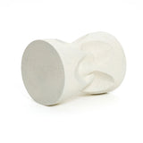 White speckled spade round cement side table - LuxenHome