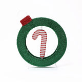Candy cane lighted wreath outdoor christmas decoration, 1.9 ft tall - LuxenHome
