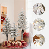 Artificial Tree Christmas with Lights & Stand,set of 3