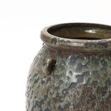 Antiqued Rustic Terracotta Flower Vase Green & Brown,14.5"