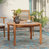 Belmont solid wood round outdoor coffee table - LuxenHome