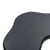 Black Wood Irregular Shape 19.9-Inch Tall Side Table - LuxenHome