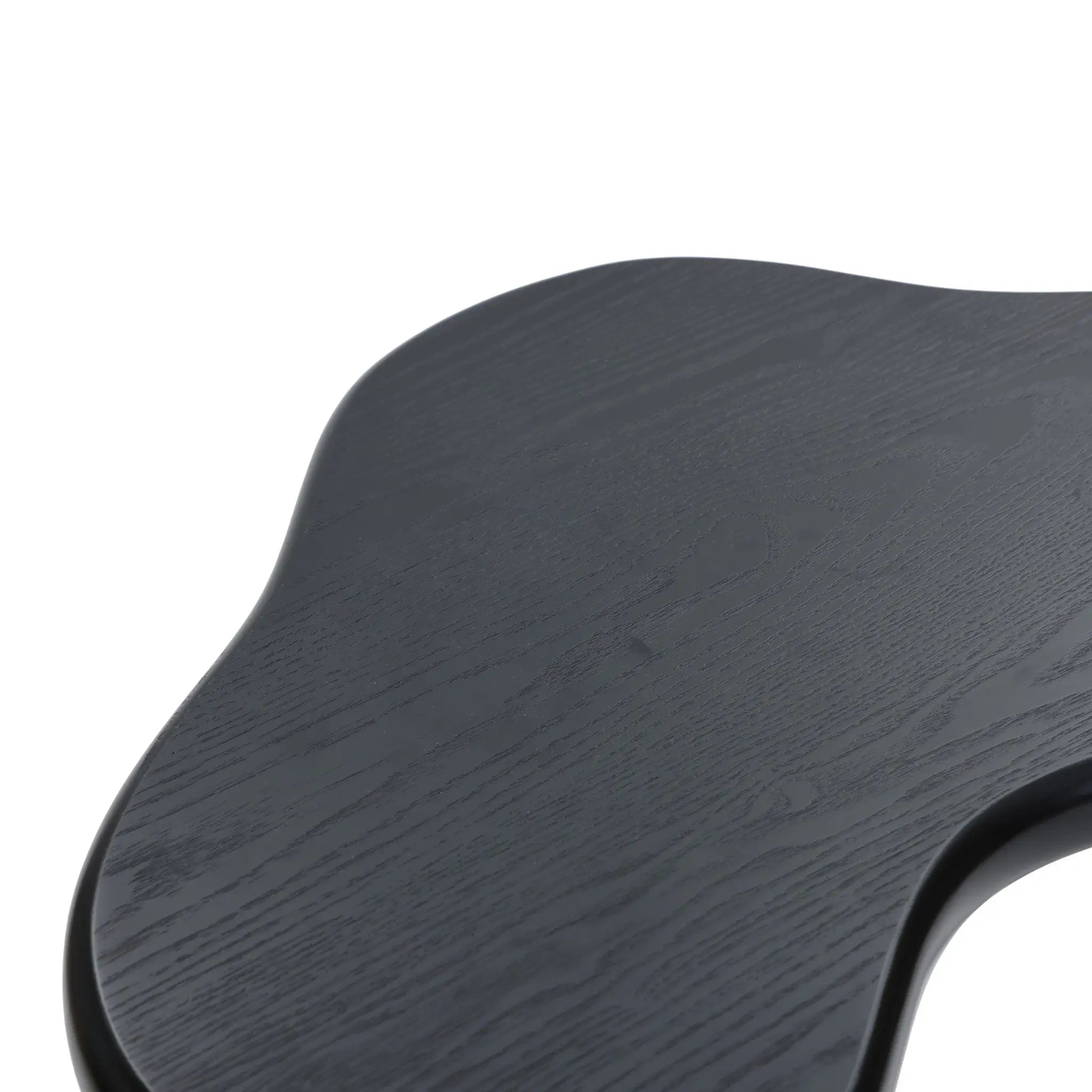 Black Wood Irregular Shape 19.9-Inch Tall Side Table - LuxenHome